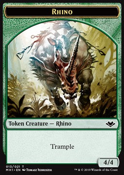 Rhino Token (Green 4/4) - Modern Horizons (Token) [MH1-T13] Imagen principal del producto