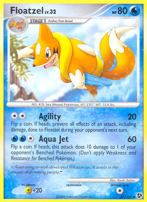 Floatzel Lv.32 – Great Encounters 37 – Pokémon TCG single card