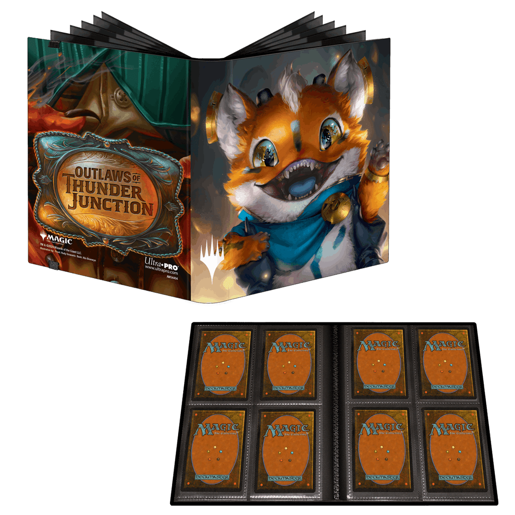Ultra Pro 4-Pocket PRO-Binder Thunder Junction - opengeslagen met vier kaarten per kant