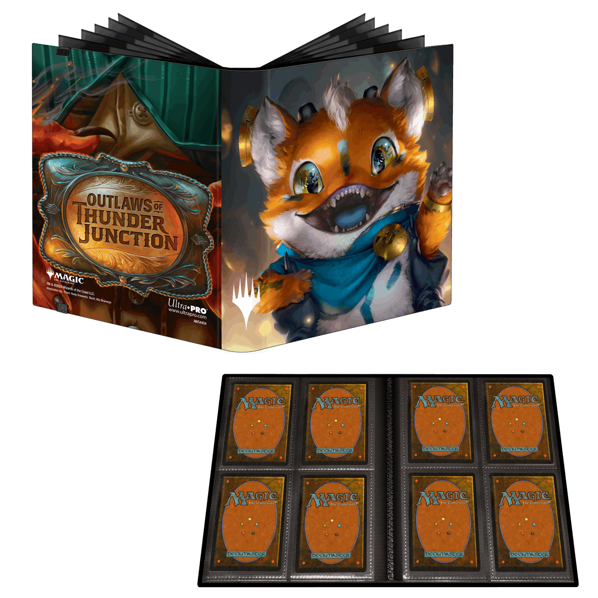 Ultra Pro 4-Pocket PRO-Binder Thunder Junction - opengeslagen met vier kaarten per kant