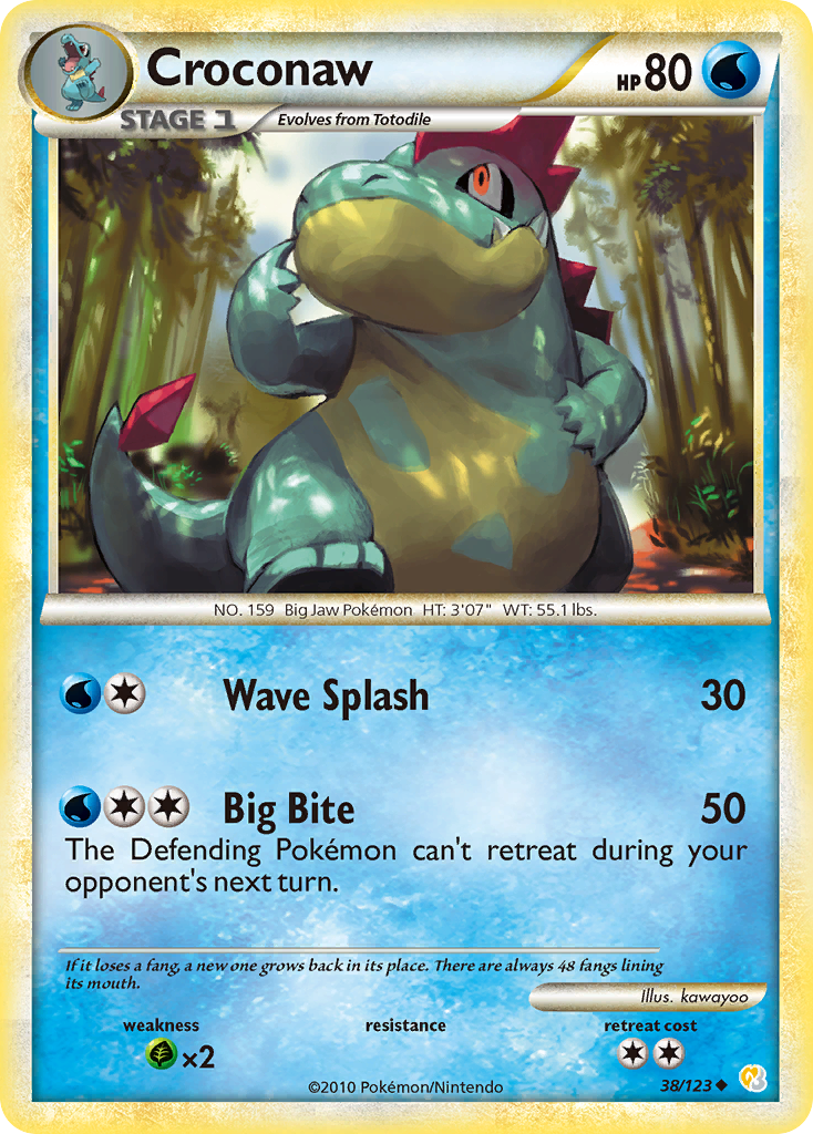Croconaw – HeartGold & SoulSilver 38 – Pokémon TCG single card Hoofdafbeelding