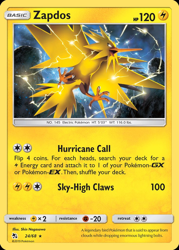 Zapdos - Hidden Fates (Holo Rare) [HIF-24] Immagine principale del prodotto