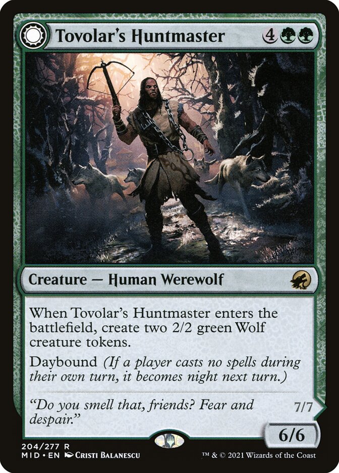Magic-kaart Tovolar's Huntmaster // Tovolar's Packleader MID-204 uit Innistrad: Midnight Hunt (Rare) Hauptbild