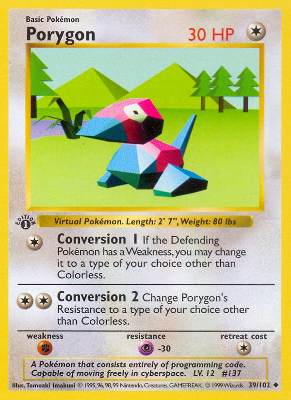 Porygon – Base Set 39 – Pokémon TCG single card Hoofdafbeelding