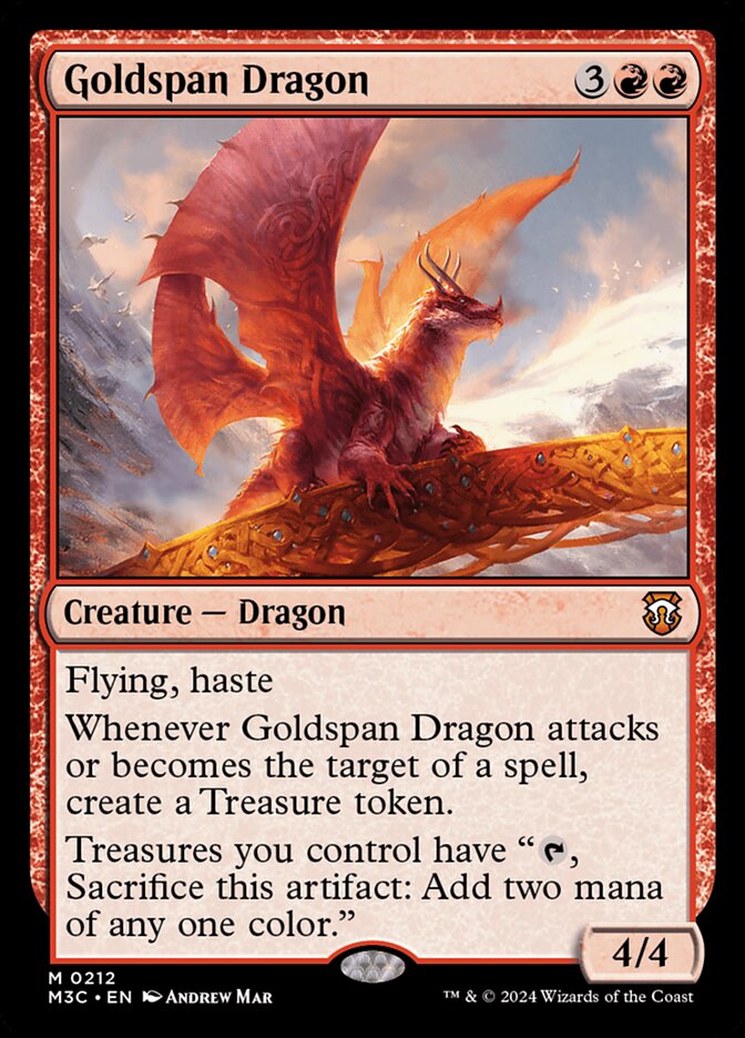 Magic-kaart Goldspan Dragon M3C-212 uit Modern Horizons 3 Commander (Mythic)