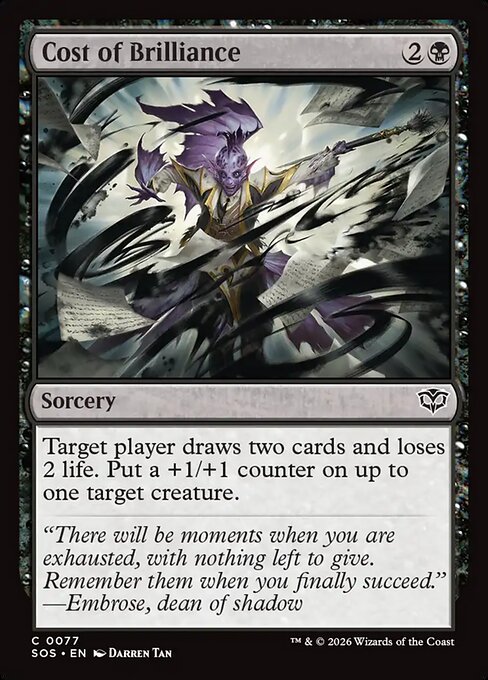 Cost of Brilliance – Secrets of Strixhaven (SOS-77) Magic: The Gathering card Main image