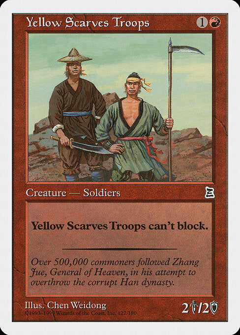 Yellow Scarves Troops – Portal Three Kingdoms (PTK-127) Magic: The Gathering card | LC-REM-20260804-15520574701900-3ca36a8d-ca44-485e-a219-85814f160c4d Hoofdafbeelding