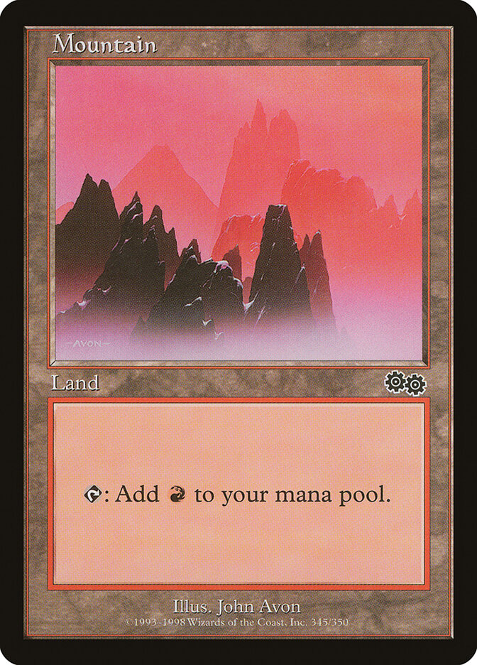 Magic-kaart Mountain USG-345 uit Urza's Saga (Land)