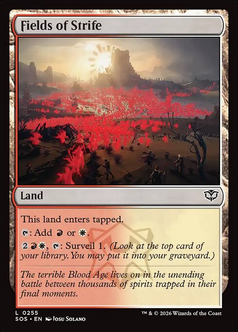 Fields of Strife – Secrets of Strixhaven (SOS-255) Magic: The Gathering card Imagen principal del producto