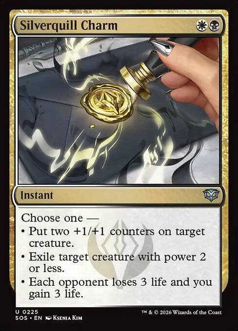 Silverquill Charm – Secrets of Strixhaven (SOS-225) Magic: The Gathering card Imagen principal del producto