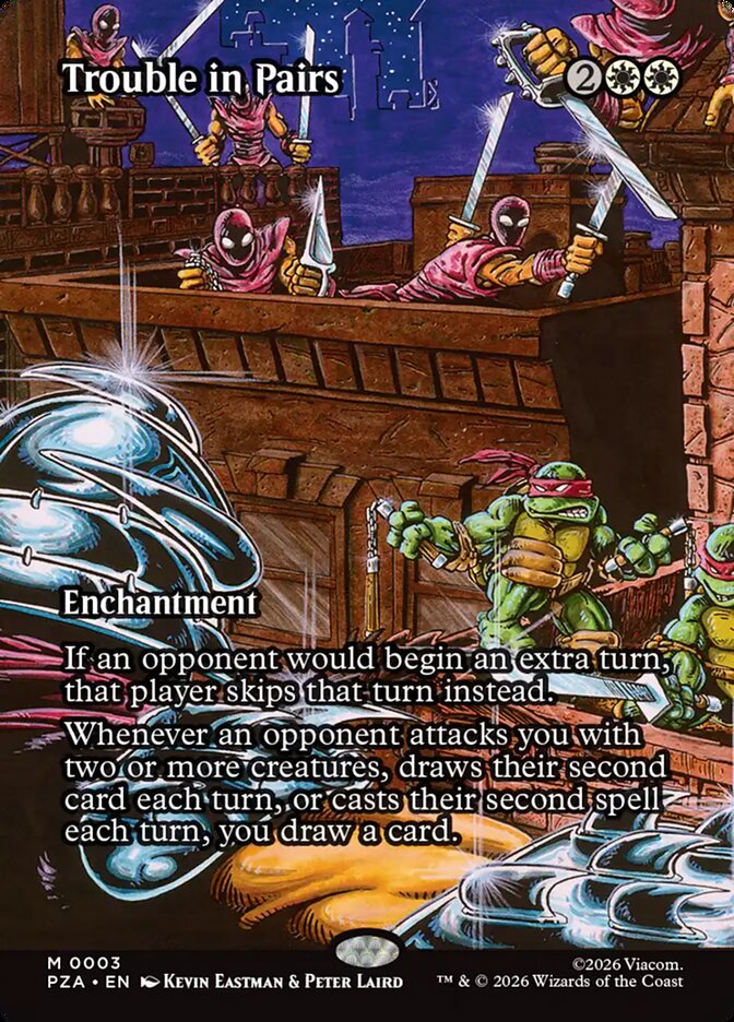 Magic-kaart Trouble in Pairs PZA-3 uit Teenage Mutant Ninja Turtles Source Material (Mythic)