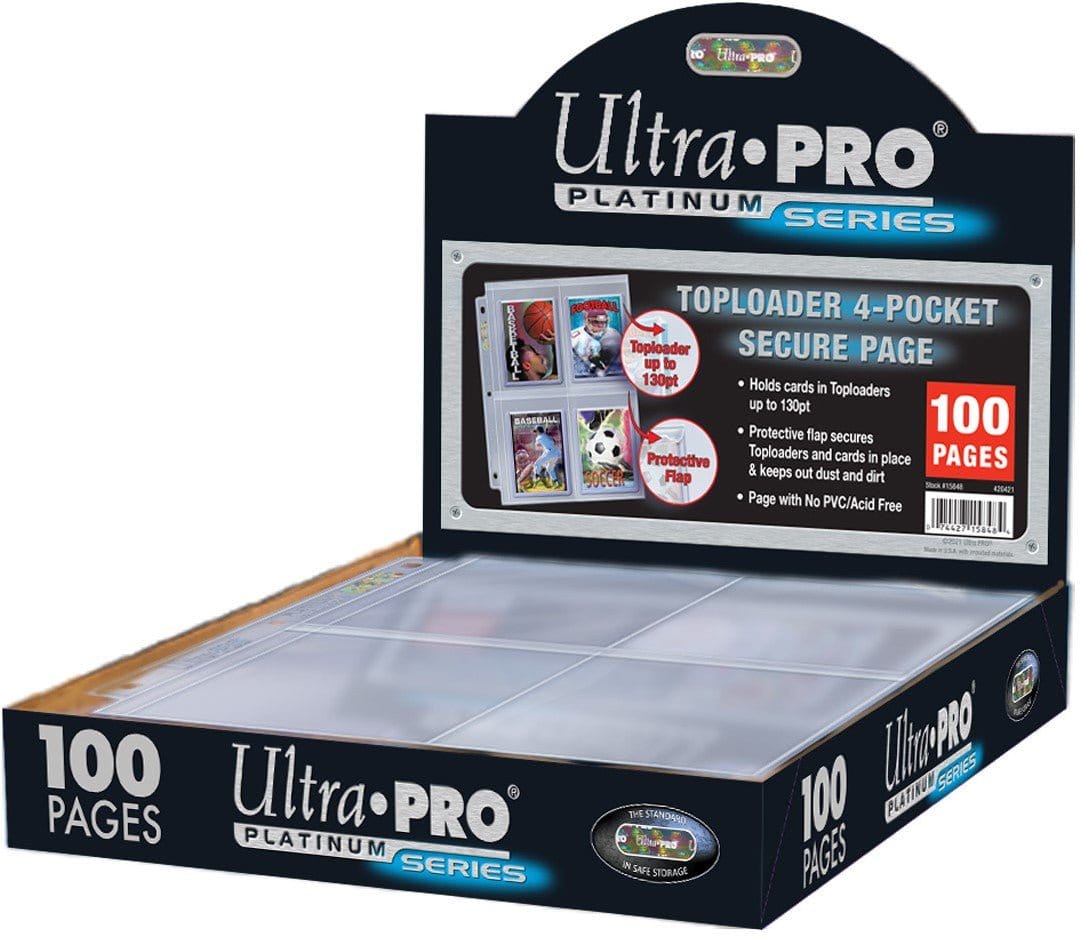 Ultra Pro 4-pocket Secure Platinum Page voor toploaders – doos van 100 Hoofdafbeelding