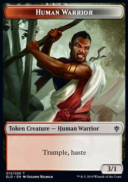 Human Warrior Token (Red and White 3/1) - Throne of Eldraine: Extras (Token) [XELD-T13] Image principale du produit