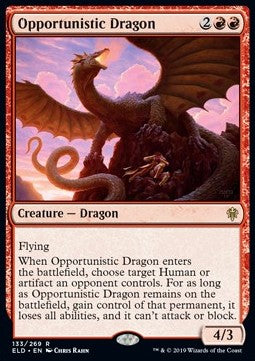 Opportunistic Dragon - Throne of Eldraine (Rare) [ELD-133] Hover Image