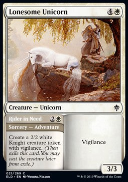 Lonesome Unicorn // Rider in Need - Throne of Eldraine (Common) [ELD-21] Image principale du produit