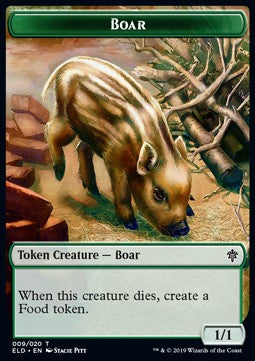 Boar Token (Green 1/1) - Throne of Eldraine: Extras (Token) [XELD-T09]