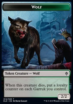 Wolf Token (Black and Green 2/2) - Throne of Eldraine: Extras (Token) [XELD-T14] Hover Image