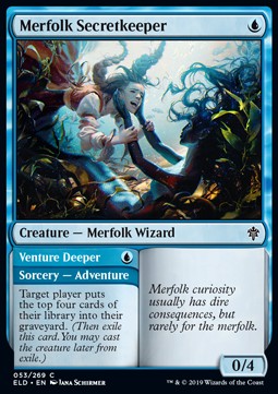 Merfolk Secretkeeper // Venture Deeper - Throne of Eldraine (Common) [ELD-53] Hauptbild