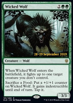 Wicked Wolf (V.1) - Throne of Eldraine: Promos (Rare) [PELD-181]