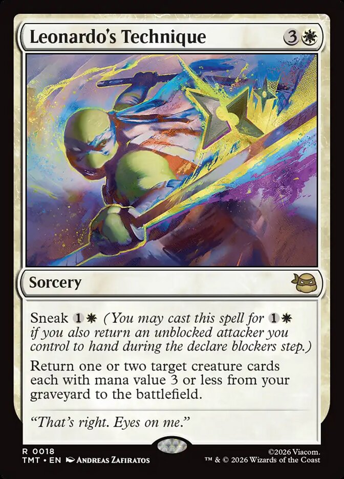 Magic-kaart Leonardo's Technique TMT-18 uit Teenage Mutant Ninja Turtles (Rare)