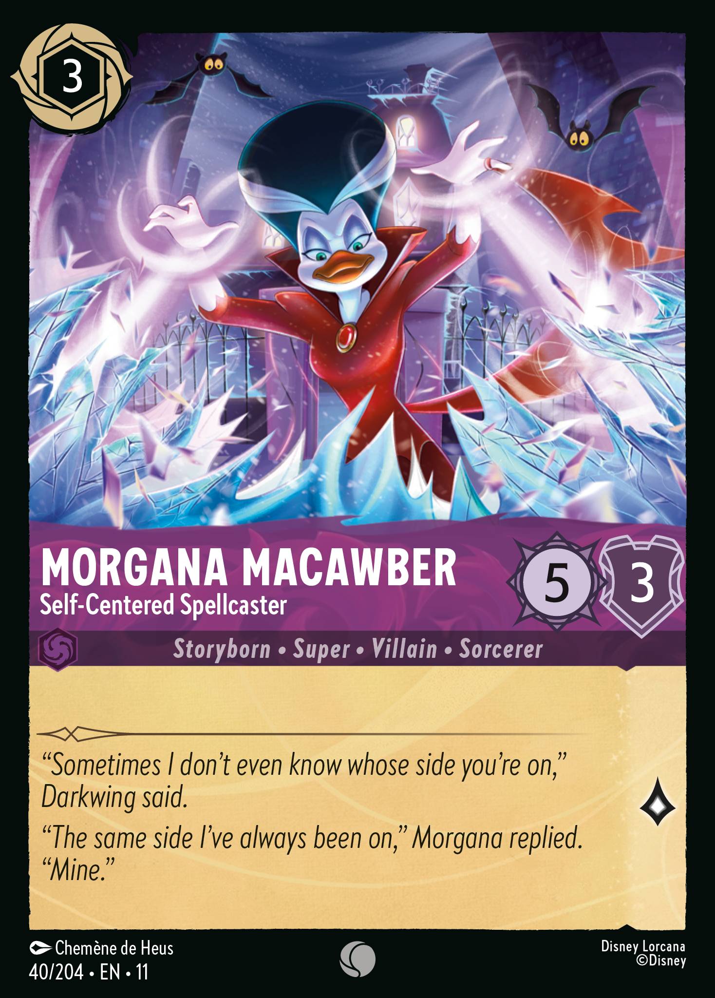 Morgana Macawber - Self-Centered Spellcaster — Winterspell (11WSP-40) Disney Lorcana card