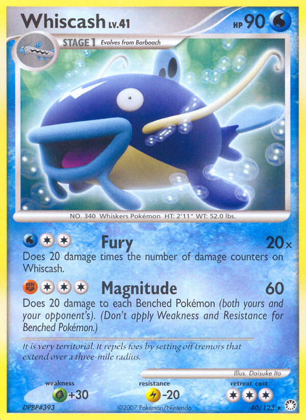 Whiscash Lv.41 – Mysterious Treasures 40 – Pokémon TCG single card