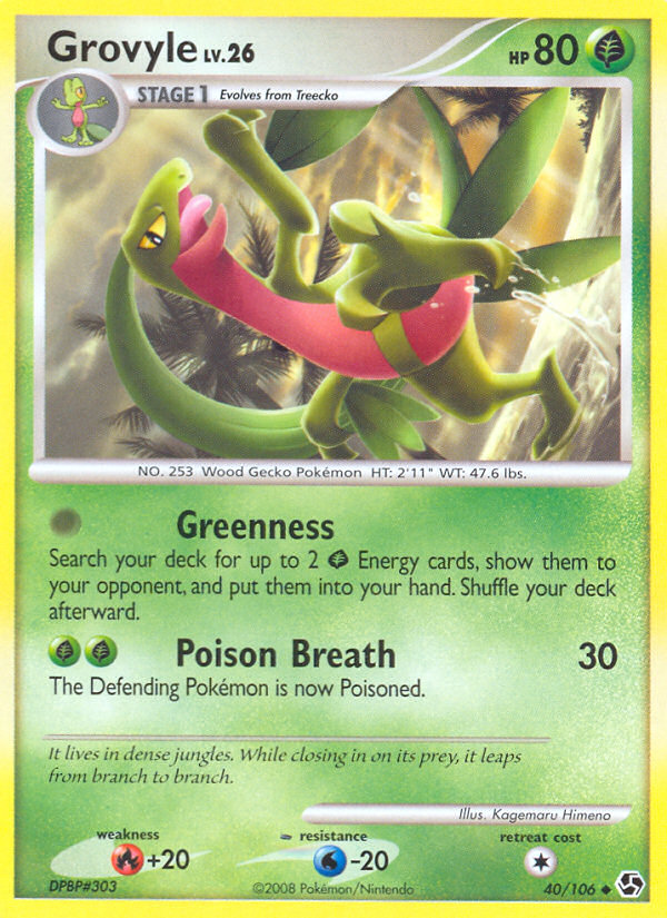 Grovyle Lv.26 – Great Encounters 40 – Pokémon TCG single card Hoofdafbeelding
