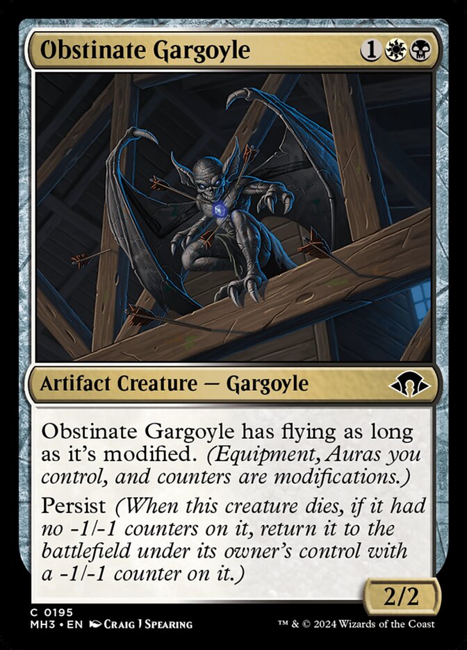 Obstinate Gargoyle - Modern Horizons 3 (Common) [MH3-195] Hoofdafbeelding