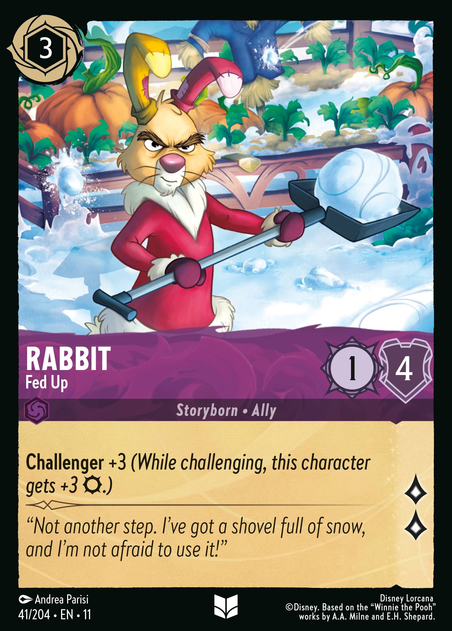 Rabbit - Fed Up — Winterspell (11WSP-41) Disney Lorcana card