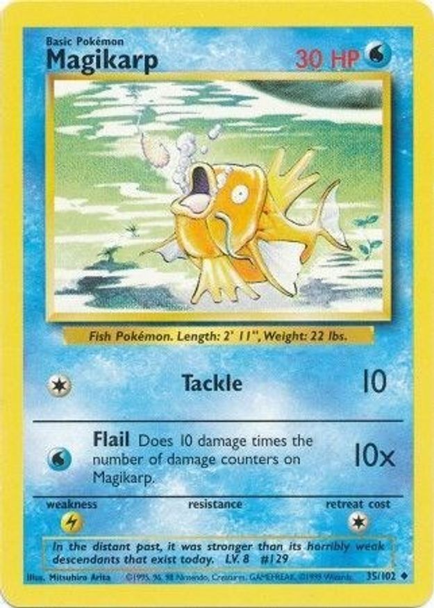 Pokémon-kaart Magikarp 35/102 Uncommon uit de set Base Set Hoofdafbeelding