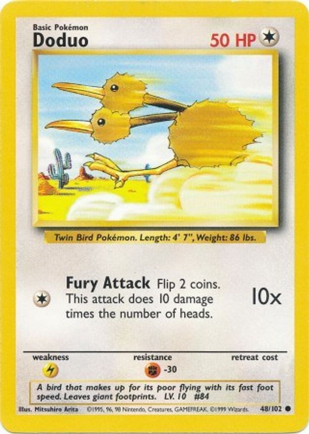 Pokémon-kaart Doduo 48/102 Common uit de set Base Set