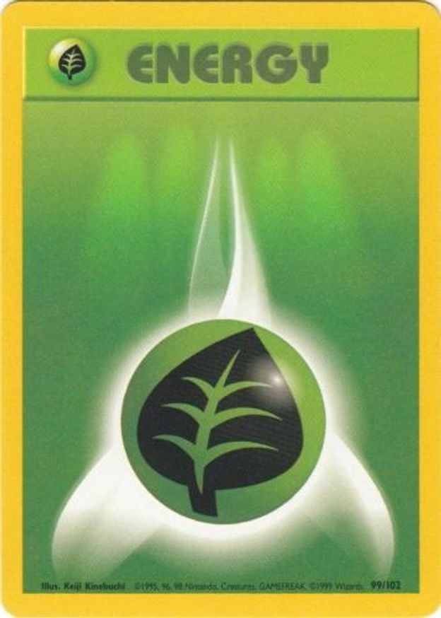 Pokémon-kaart Grass Energy 99/102 Common uit de set Base Set Hoofdafbeelding