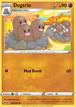 Dugtrio - Sword & Shield (Uncommon) [SSH-93] Main image
