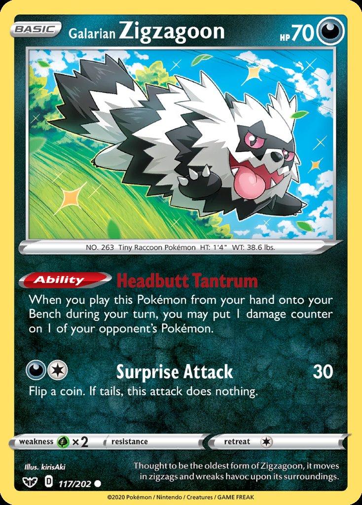 Galarian Zigzagoon - Sword & Shield (Common) [SSH-117] Immagine principale del prodotto