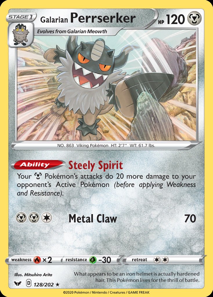 Galarian Perrserker - Sword & Shield (Holo Rare) [SSH-128] Immagine principale del prodotto