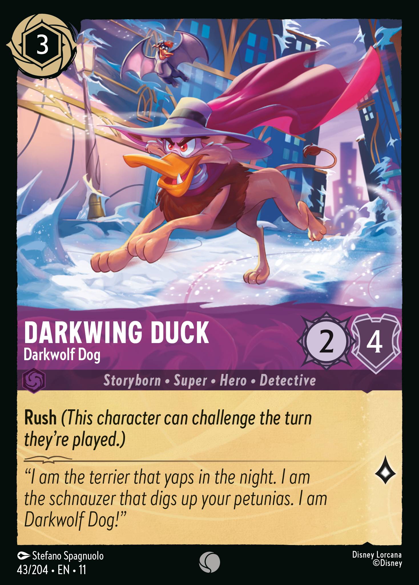 Darkwing Duck - Darkwolf Dog — Winterspell (11WSP-43) Disney Lorcana card