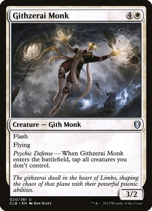 Githzerai Monk – Commander Legends: Battle for Baldur's Gate (CLB-20) Magic: The Gathering card Imagen principal del producto