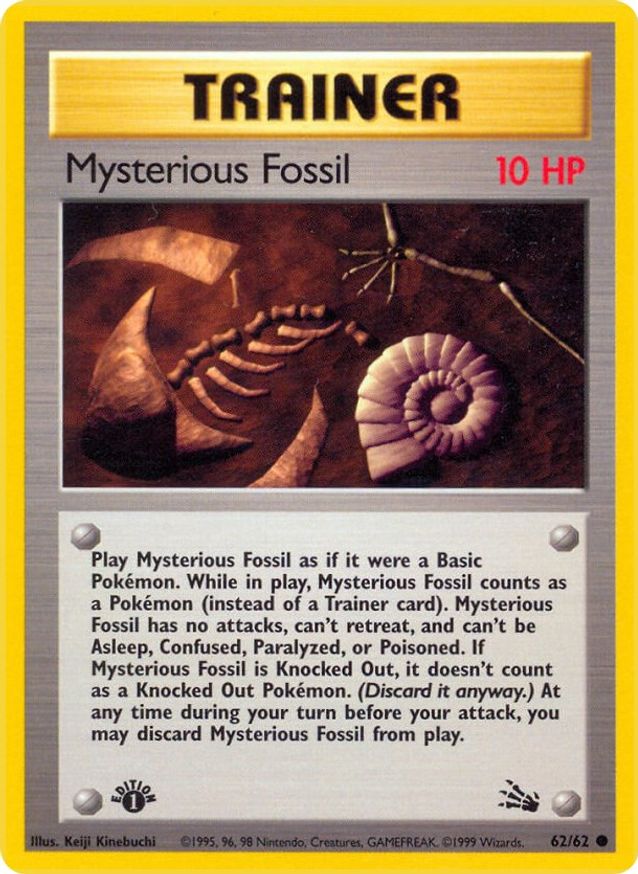 Pokémon-kaart Mysterious Fossil 62/62 Common uit de set Fossil Main image