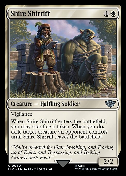 Shire Shirriff – The Lord of the Rings: Tales of Middle-earth (LTR-30) Magic: The Gathering card