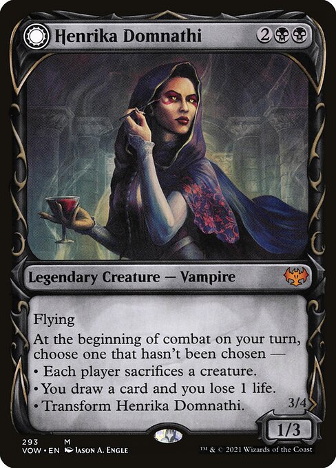 Henrika Domnathi // Henrika, Infernal Seer – Innistrad: Crimson Vow (VOW-293) Magic: The Gathering card | LC-REM-20260804-15150815969612-4457ff96-a65d-4e9f-bb99-ac5226446263 Imagen principal del producto
