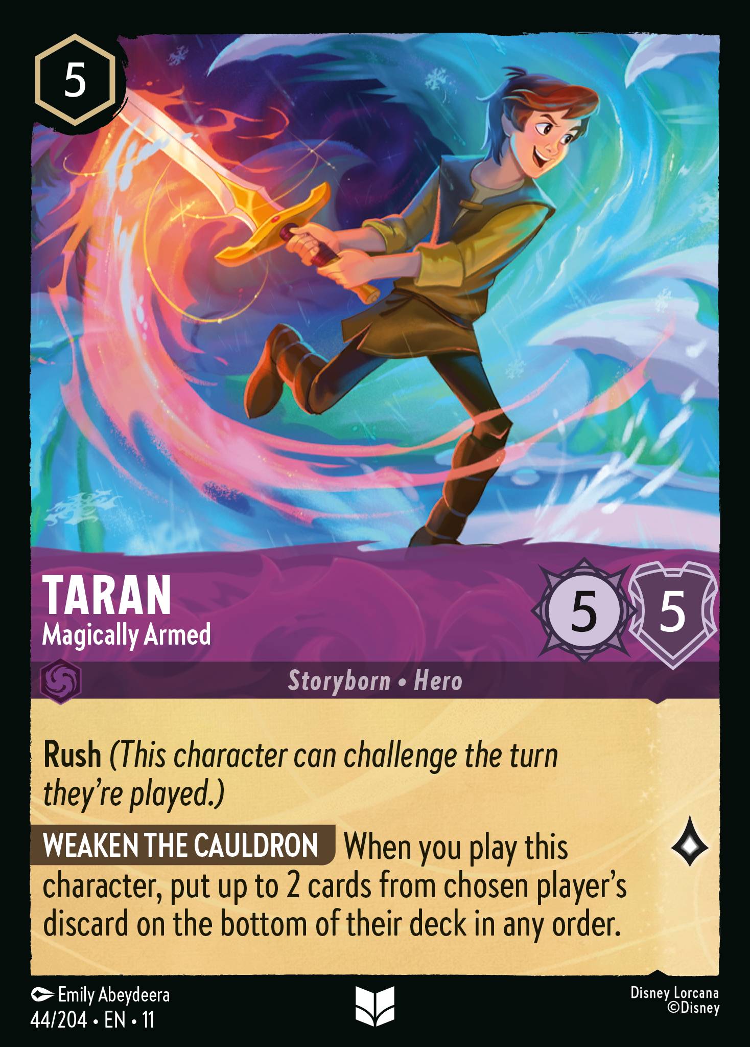 Taran - Magically Armed — Winterspell (11WSP-44) Disney Lorcana card