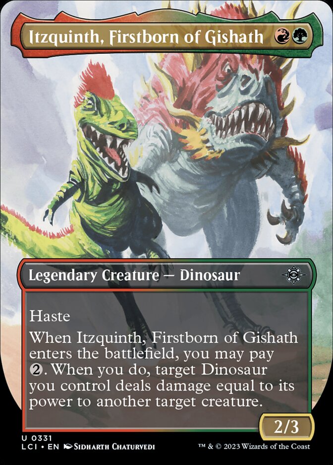 Magic-kaart Itzquinth, Firstborn of Gishath XLCI-331 uit The Lost Caverns of Ixalan: Extras (Uncommon) Image principale du produit