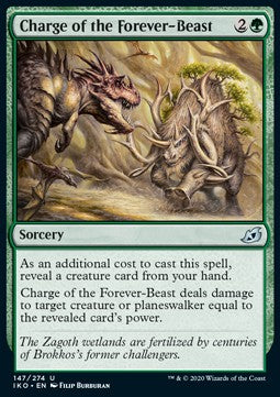 Charge of the Forever-Beast - Ikoria: Lair of Behemoths (Uncommon) [IKO-147] Image principale du produit