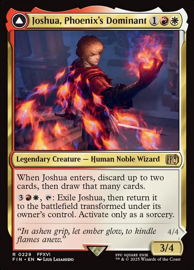 Joshua, Phoenix's Dominant // Phoenix, Warden of Fire - Magic: The Gathering - FINAL FANTASY (Rare) [FIN-229]