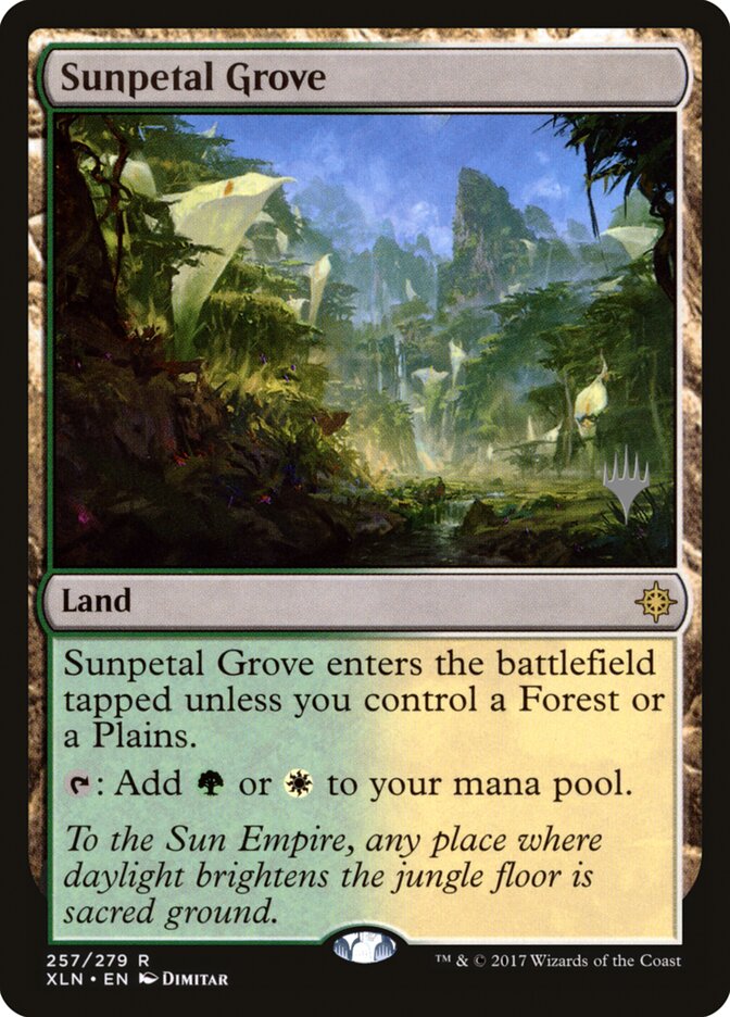 Magic-kaart Sunpetal Grove PXLN-257p uit Ixalan Promos (Rare) Main image