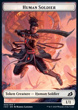 Human Soldier Token (White 1/1) (V.1) - Ikoria: Lair of Behemoths: Extras (Token) [XIKO-T03] Hoofdafbeelding