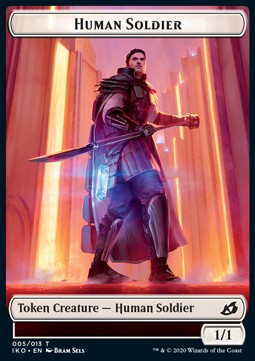 Human Soldier Token (White 1/1) (V.3) - Ikoria: Lair of Behemoths: Extras (Token) [XIKO-T05] Hoofdafbeelding