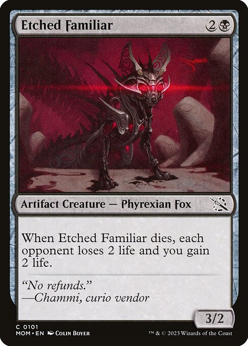 Etched Familiar – March of the Machine (MOM-101) Magic: The Gathering card