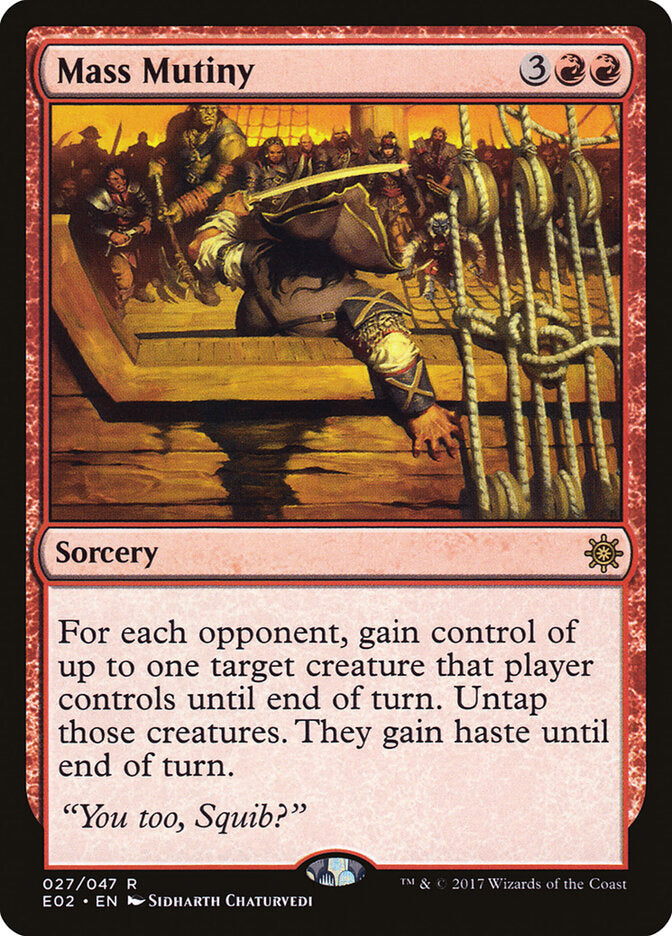 Magic-kaart Mass Mutiny E02-27 uit Explorers of Ixalan (Rare) Hauptbild