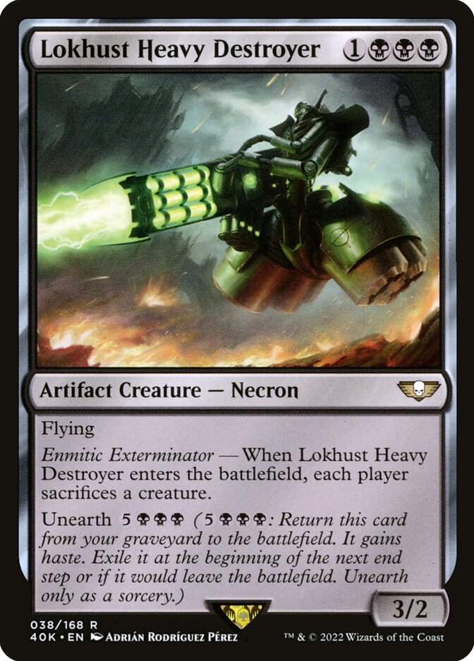 Magic-kaart Lokhust Heavy Destroyer 40K-38 uit Universes Beyond: Warhammer 40,000 (Rare)